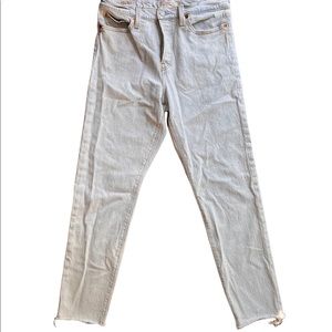 Levi’s Wedgie Straight Leg Light Wash Raw Hem Jeans